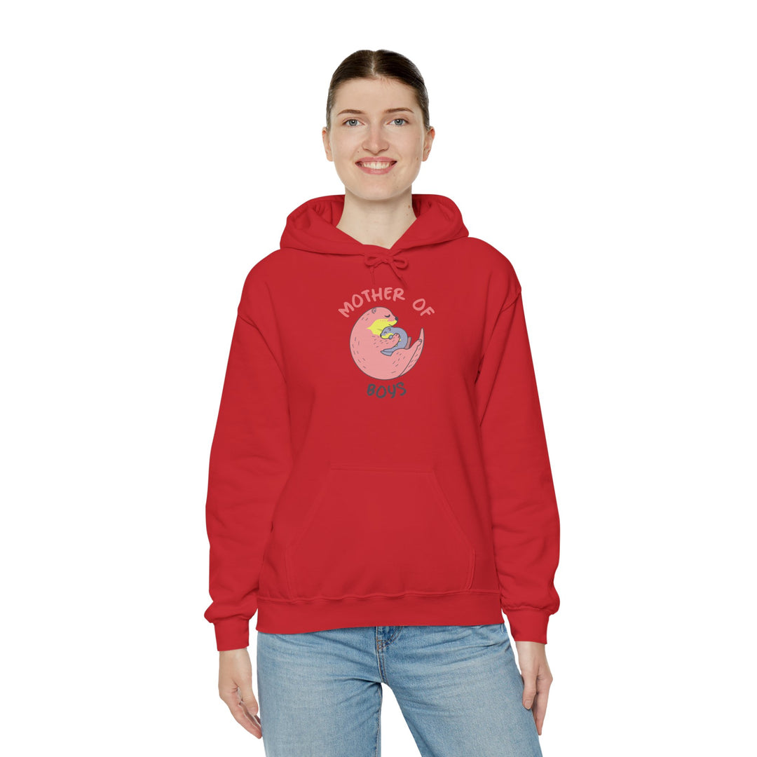 Mom's Unisex Hooded Sweatshirt - Mother of Boys Design