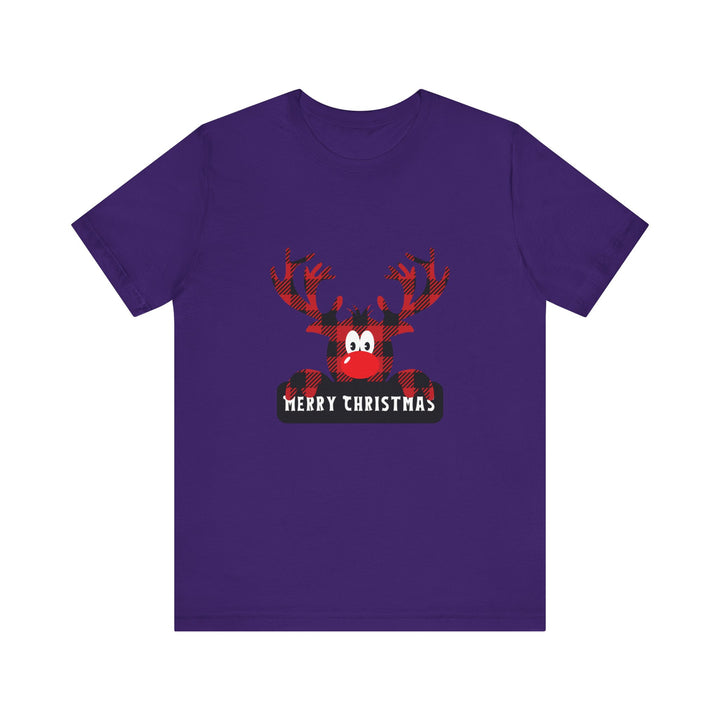 Merry Christmas Unisex Tee with Fun Reindeer Design