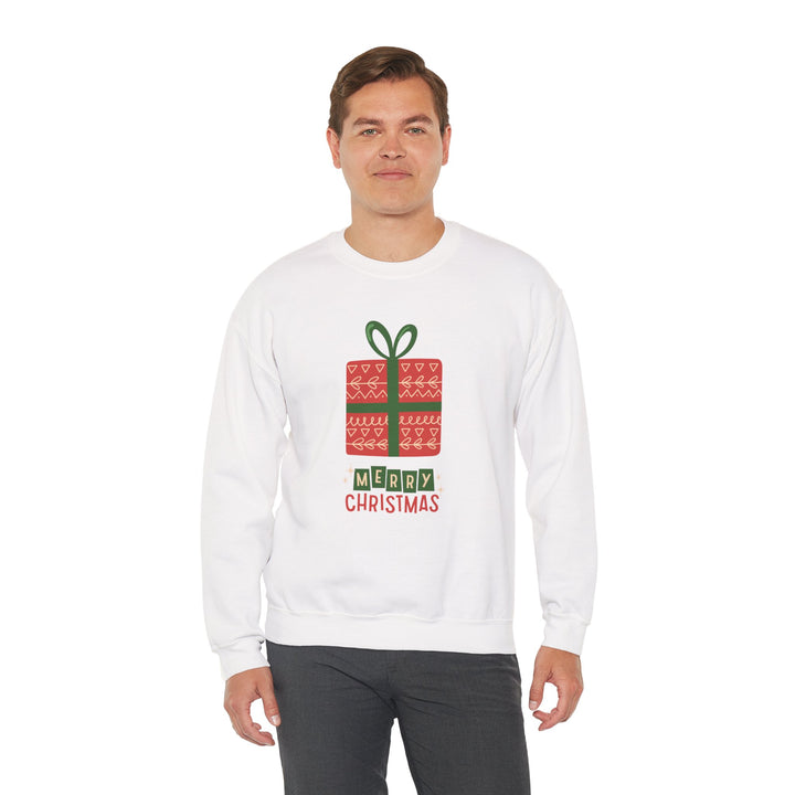 Christmas Present Sweatshirt – 'Merry Christmas' Holiday Crewneck