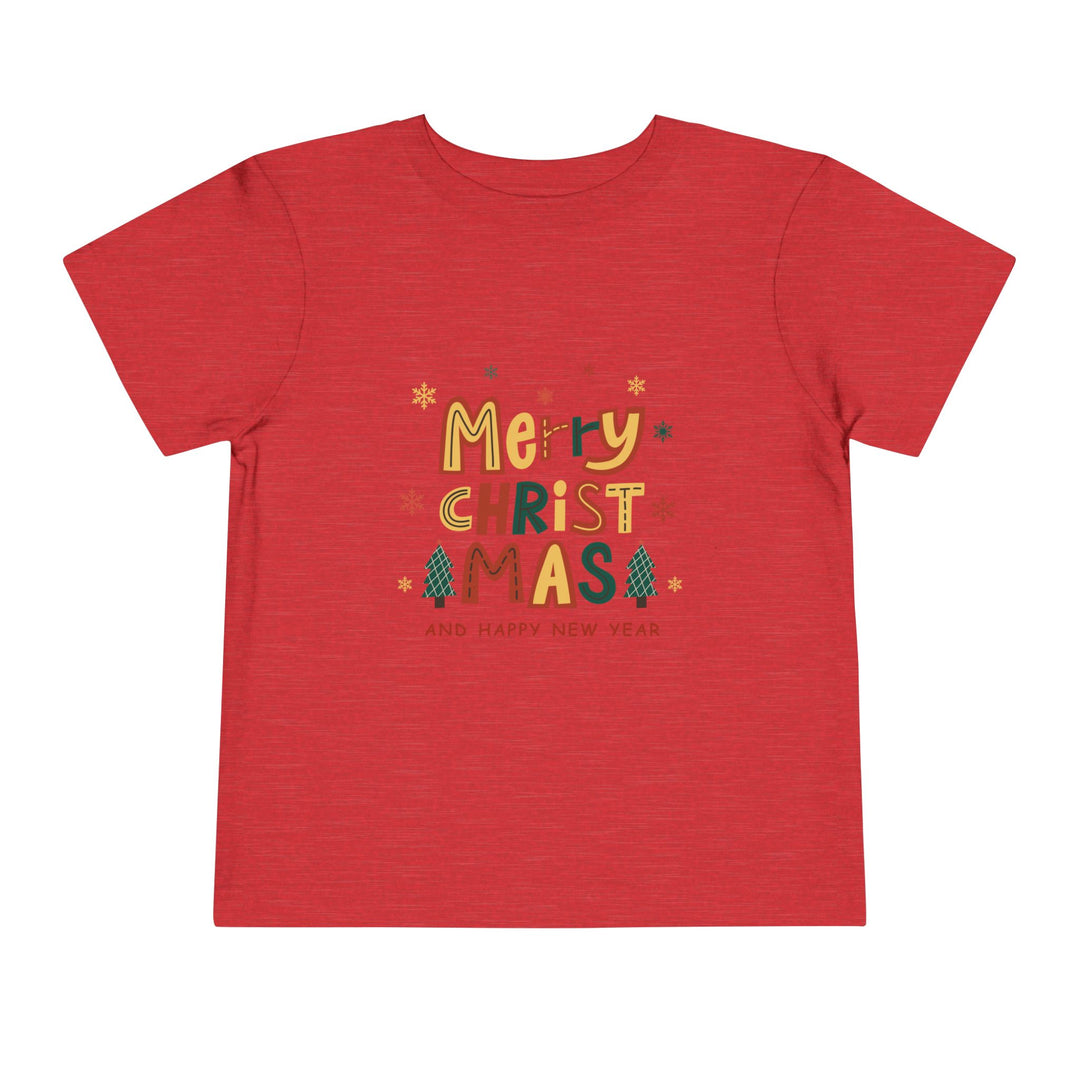 Toddler Christmas Tee — "Merry Christmas and Happy New Year" Holiday Shirt