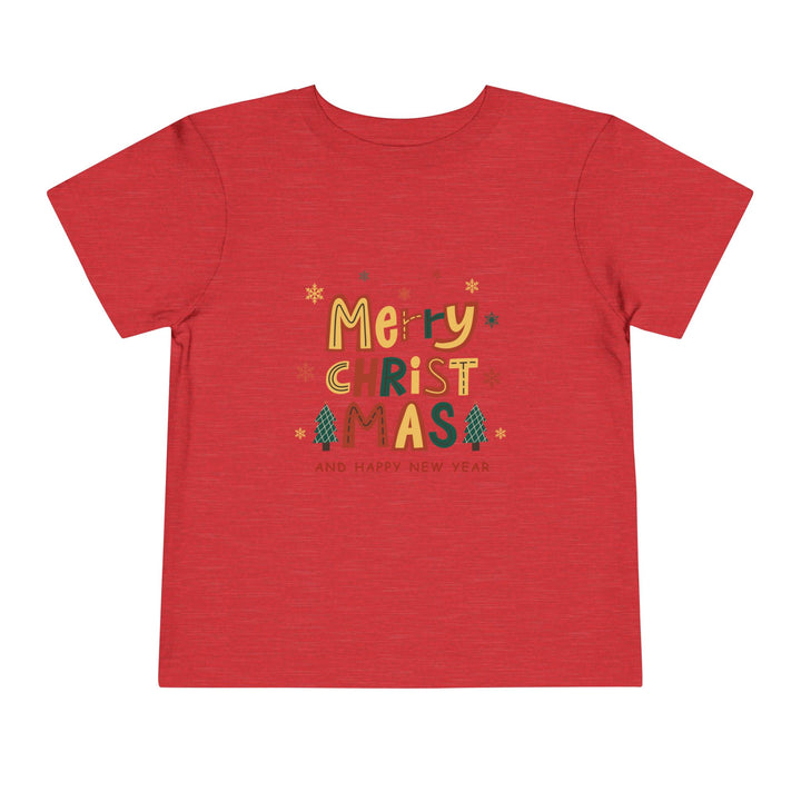 Toddler Christmas Tee — "Merry Christmas and Happy New Year" Holiday Shirt