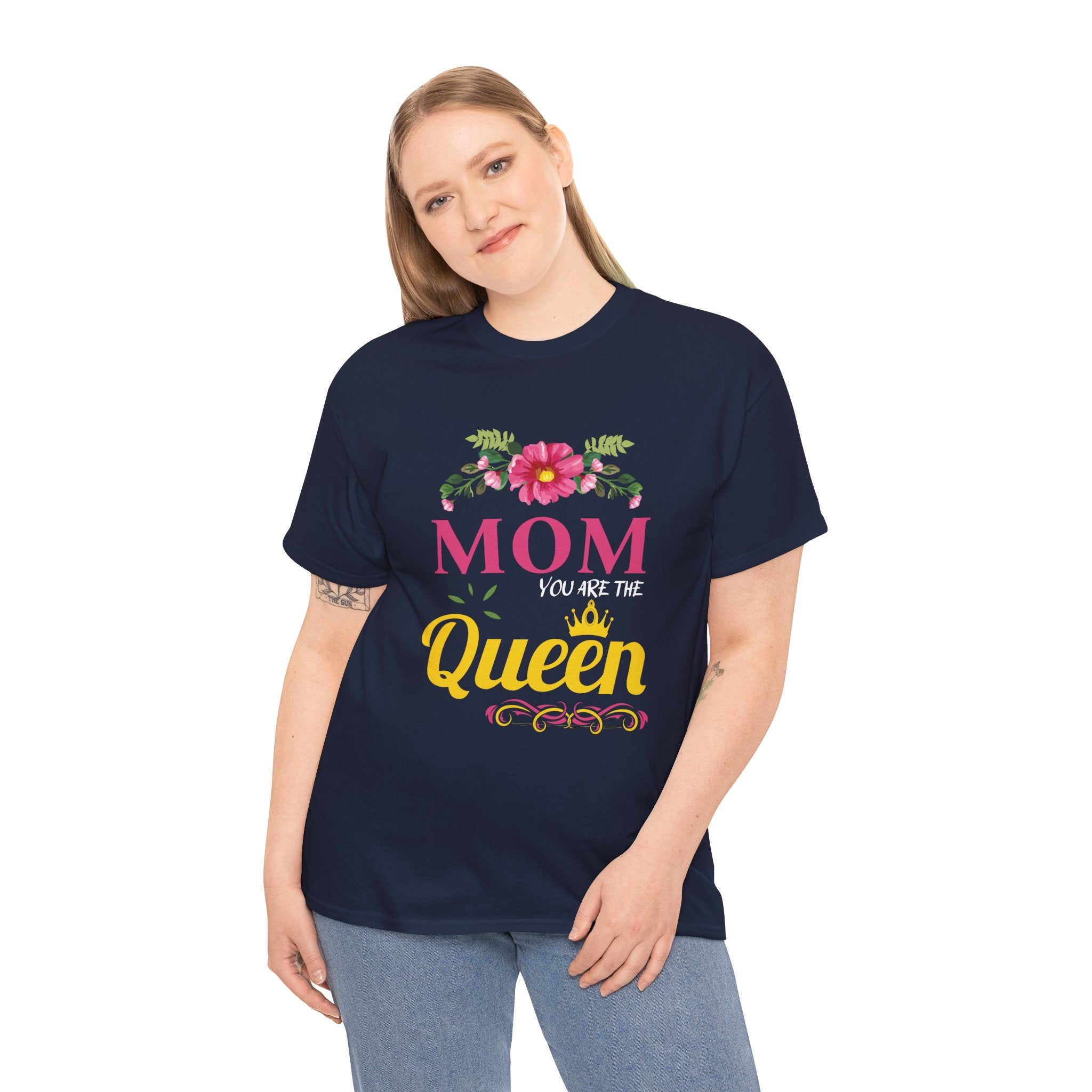Mom T-Shirt – Mom You Are the Queen – Floral Design
