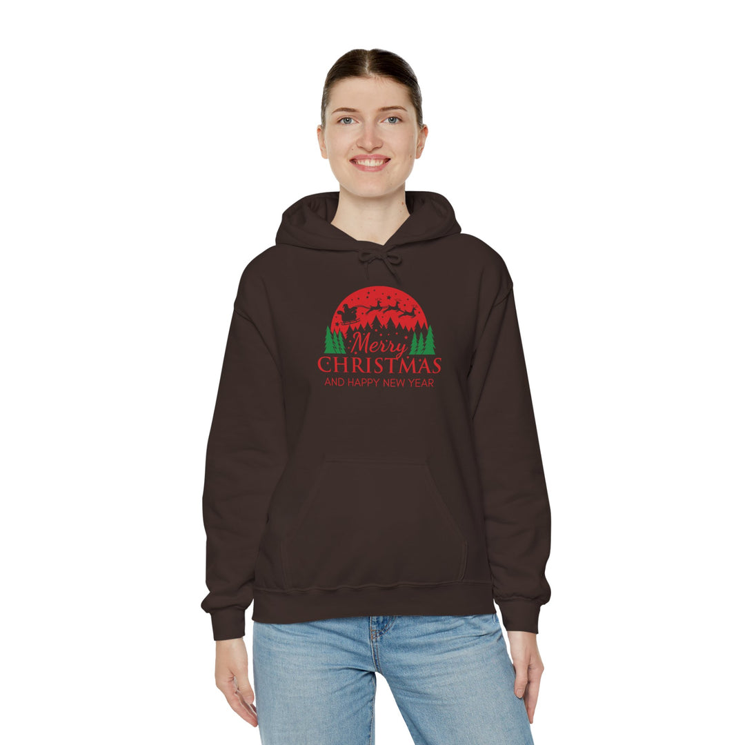 Merry Christmas Hoodie - Festive Red & Green Holiday Sweatshirt