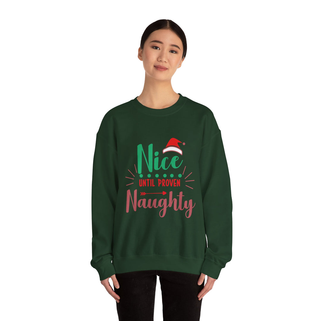 Christmas Sweatshirt “Nice Until Proven Naughty” Holiday Crewneck