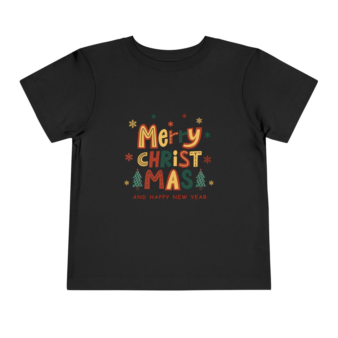 Toddler Christmas Tee — "Merry Christmas and Happy New Year" Holiday Shirt
