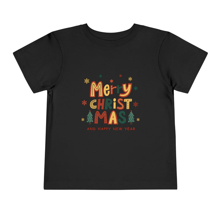 Toddler Christmas Tee — "Merry Christmas and Happy New Year" Holiday Shirt