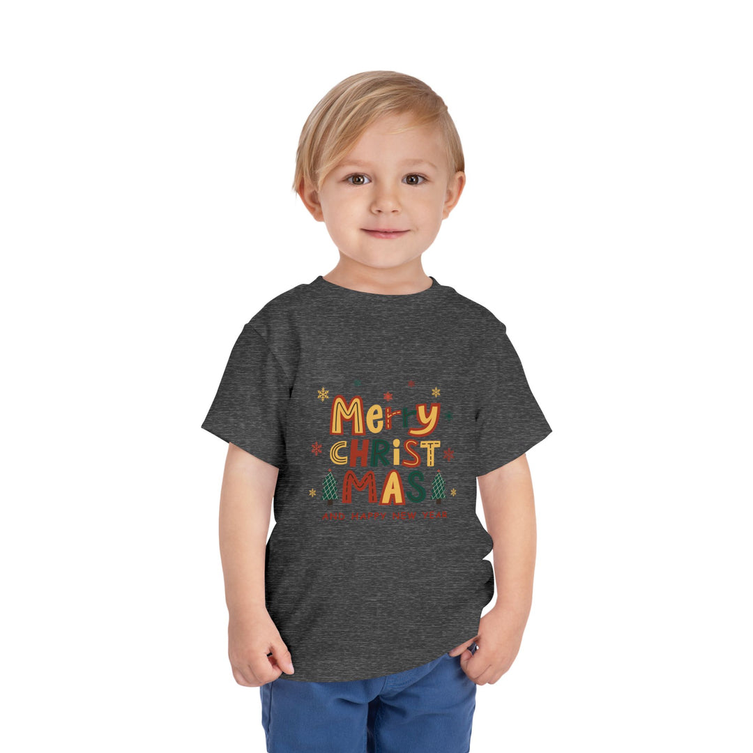 Toddler Christmas Tee — "Merry Christmas and Happy New Year" Holiday Shirt