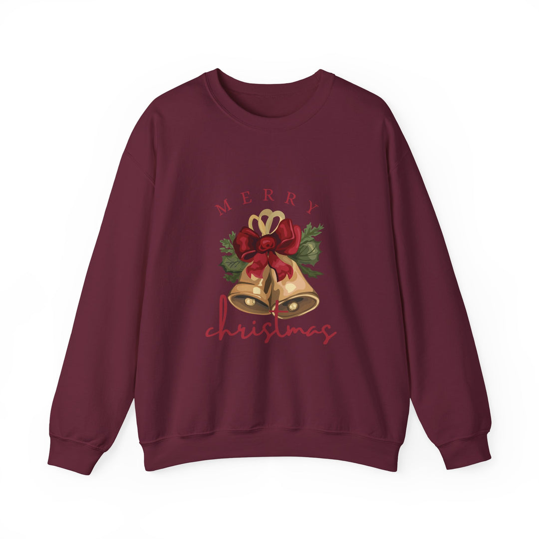 Christmas Bells Crewneck Sweatshirt — "Merry Christmas" Holiday Pullover