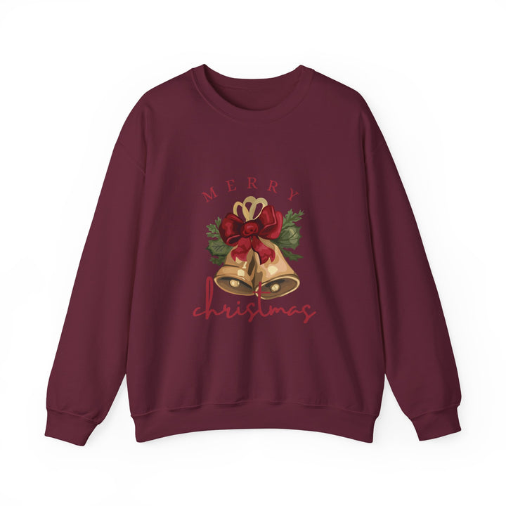 Christmas Bells Crewneck Sweatshirt — "Merry Christmas" Holiday Pullover