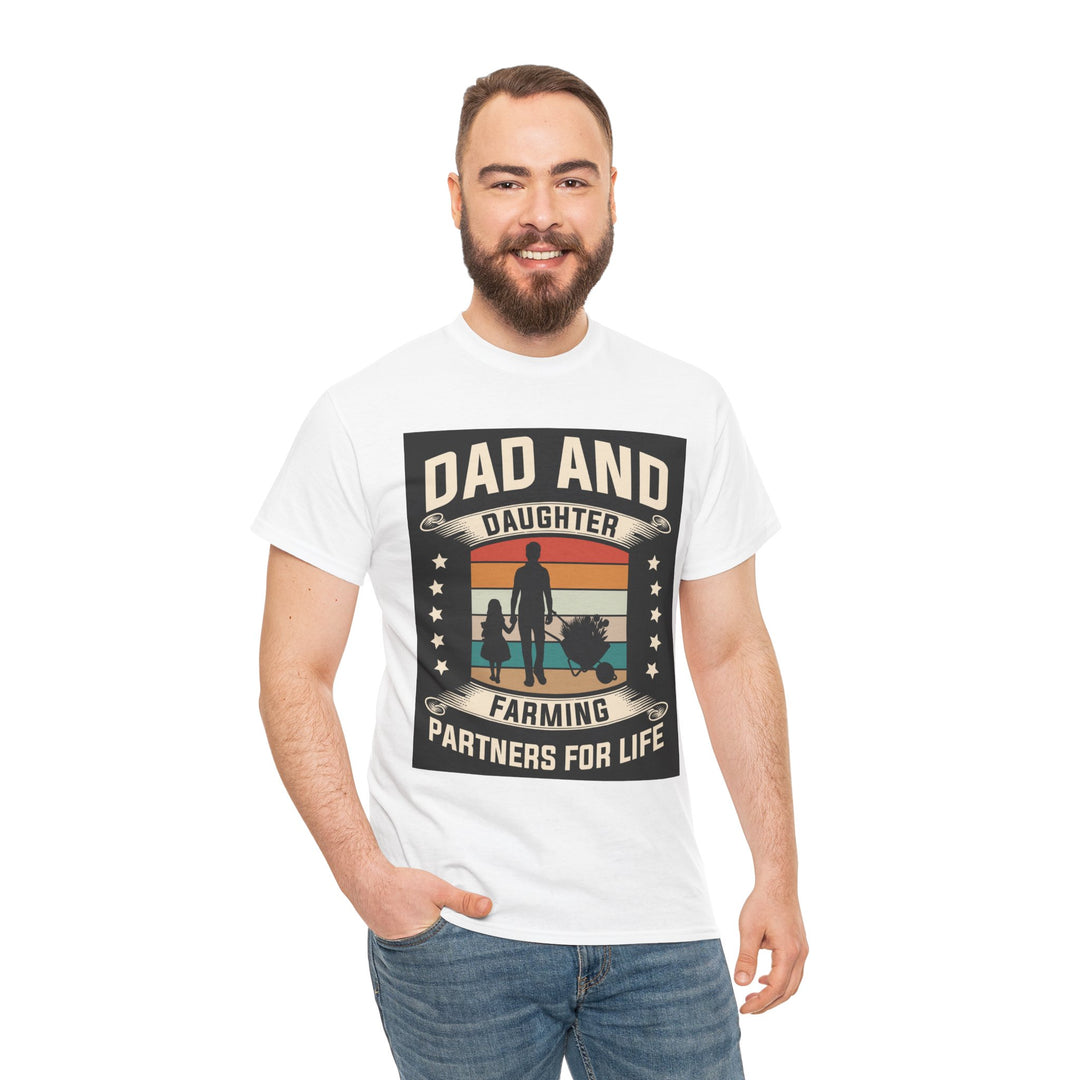 Dad's T-Shirt - Dad and Daughter Farming Partners For Life Design