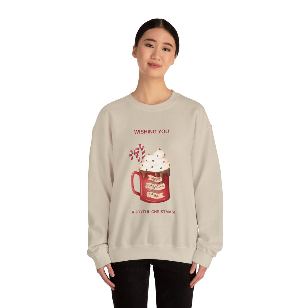 Joyful Christmas Hot Cocoa Sweatshirt - Cozy Holiday Crewneck