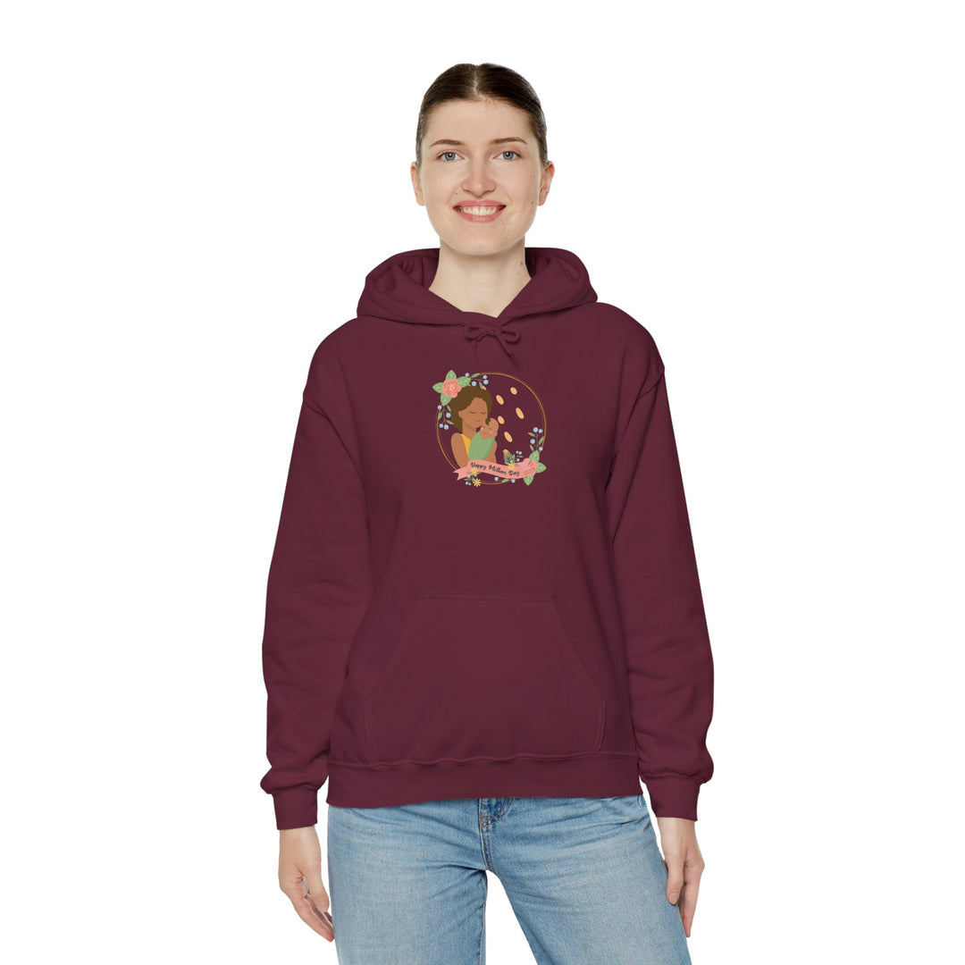 Mom's Unisex Hooded Sweatshirt - Happy Mother's Day - Cozy Floral Art Design