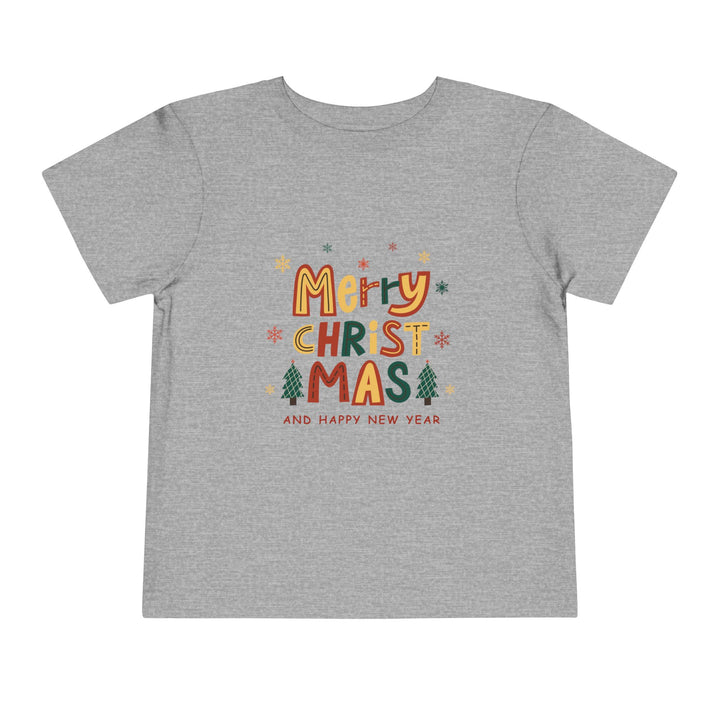 Toddler Christmas Tee — "Merry Christmas and Happy New Year" Holiday Shirt