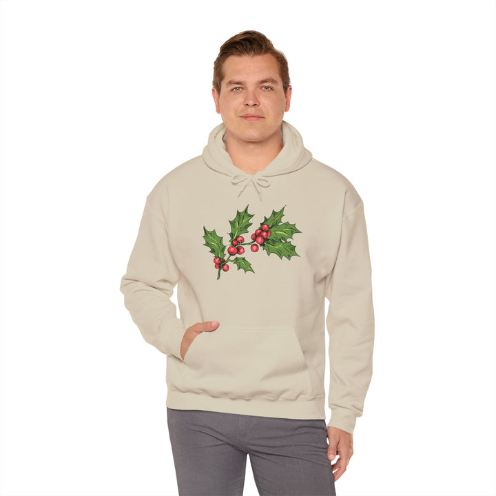 Festive Holly Unisex Hooded Sweatshirt