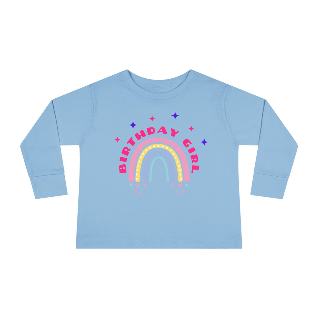 Birthday Girl Toddler Long Sleeve Tee — Rainbow Celebration