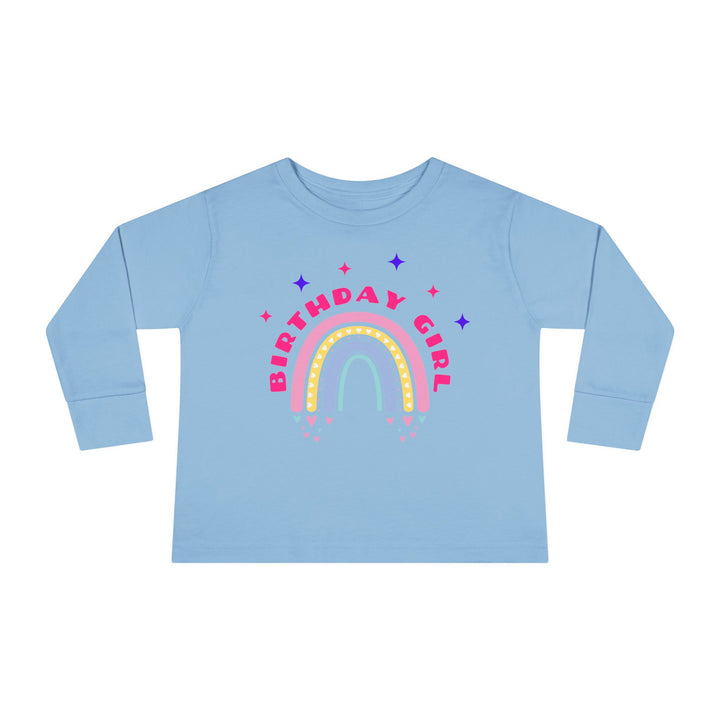 Birthday Girl Toddler Long Sleeve Tee — Rainbow Celebration