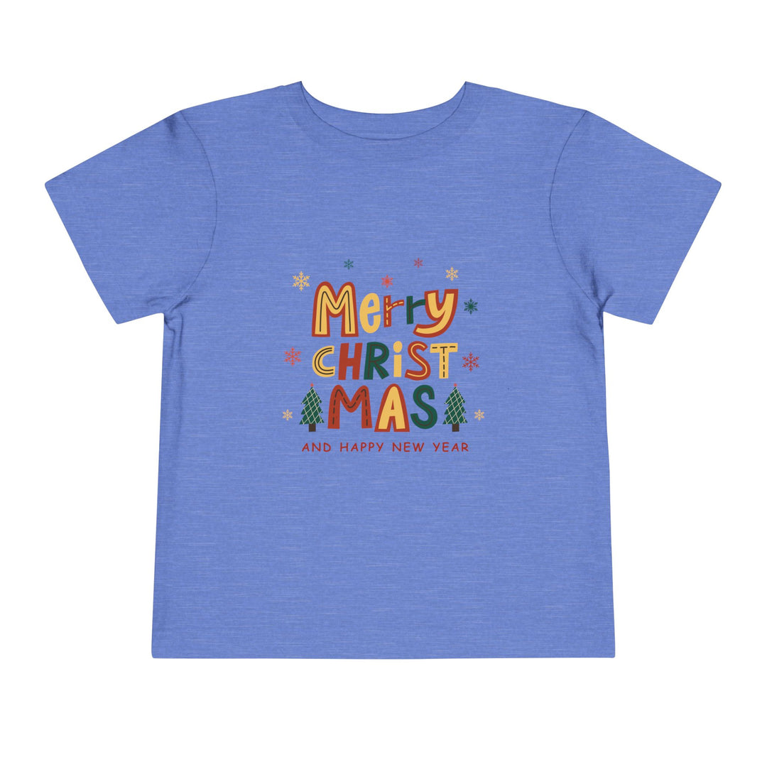 Toddler Christmas Tee — "Merry Christmas and Happy New Year" Holiday Shirt