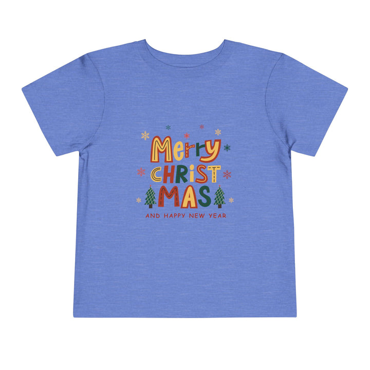 Toddler Christmas Tee — "Merry Christmas and Happy New Year" Holiday Shirt