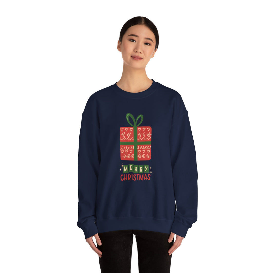 Christmas Present Sweatshirt – 'Merry Christmas' Holiday Crewneck