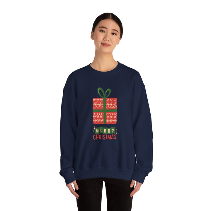 Christmas Present Sweatshirt – 'Merry Christmas' Holiday Crewneck