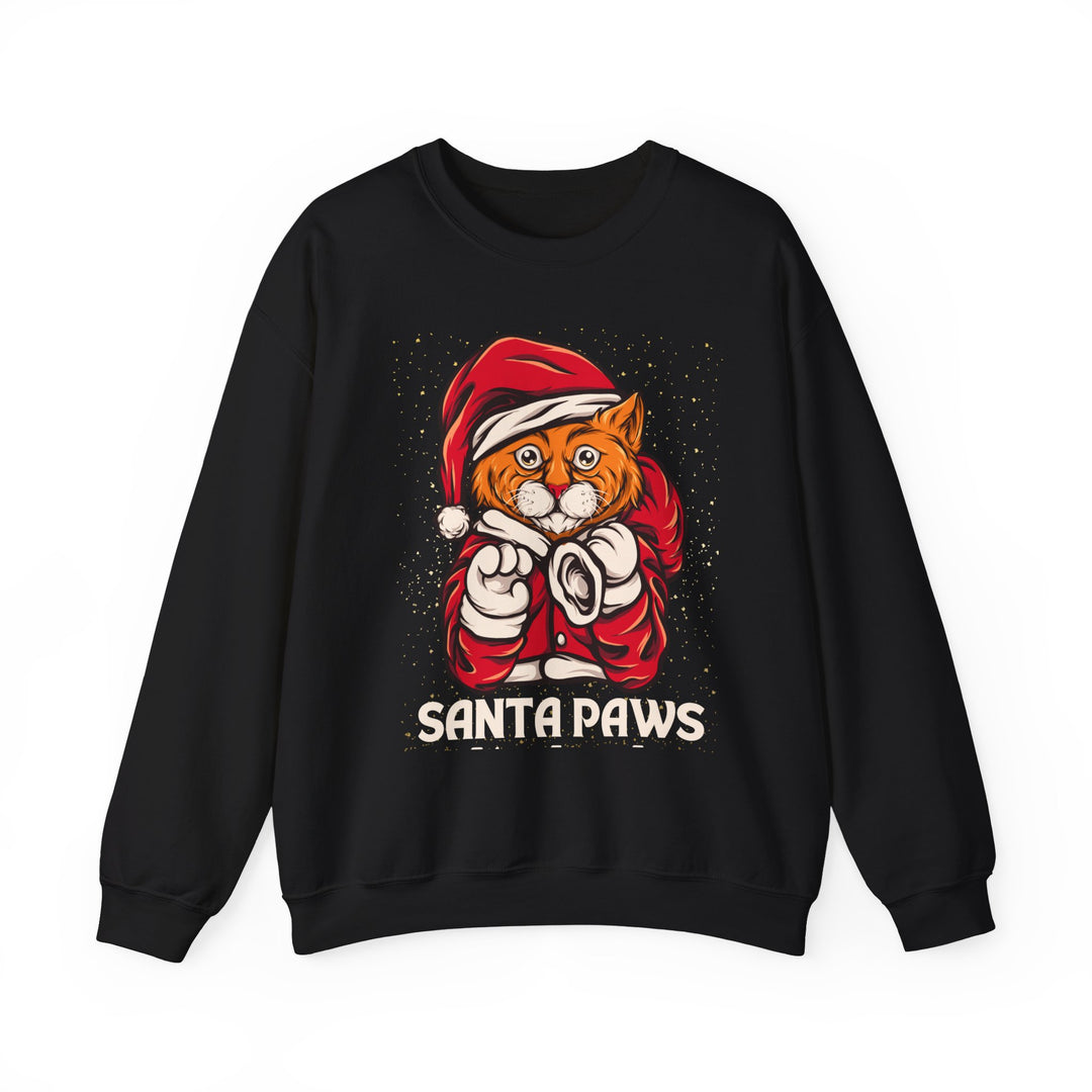 Santa Paws Unisex Heavy Blend Crewneck Sweatshirt - Cozy Festive Cat Design for Holiday Cheer