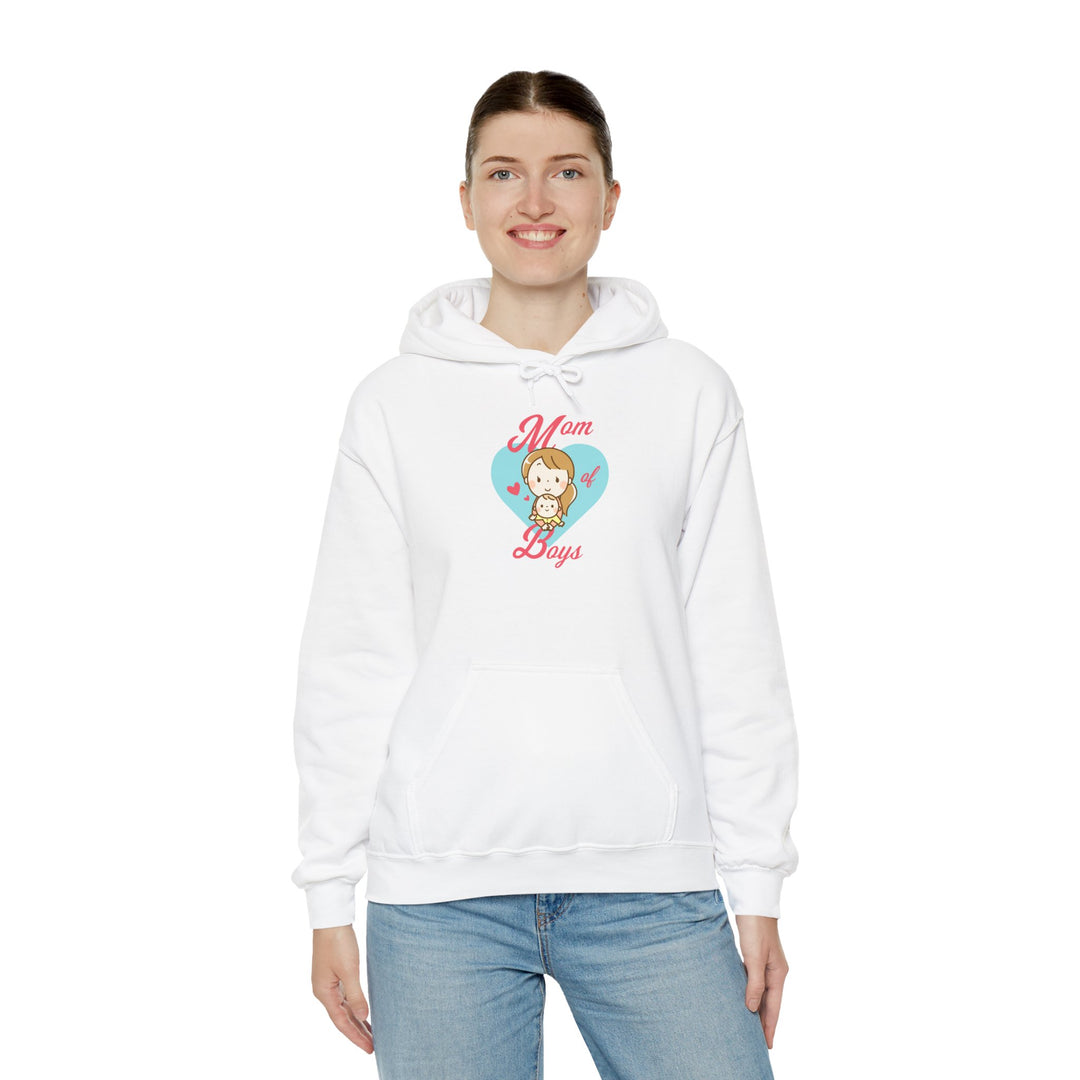 Mom's Unisex Hooded Sweatshirt - Mom of Boys Hoodie - Cute Graphic Hoodie for Mothers