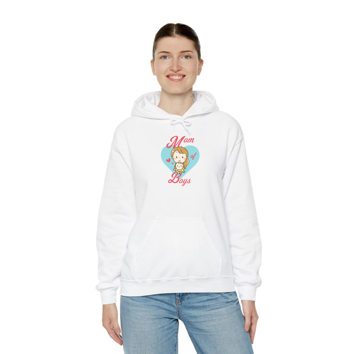 Mom's Unisex Hooded Sweatshirt - Mom of Boys Hoodie - Cute Graphic Hoodie for Mothers