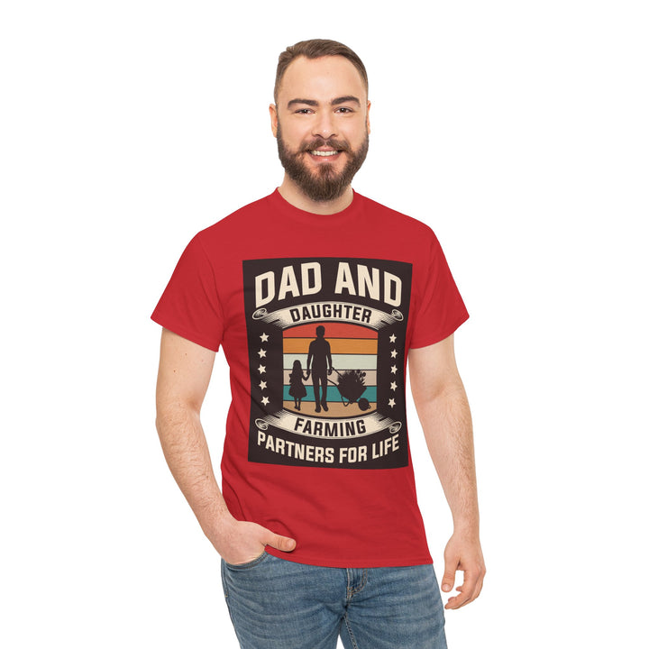 Dad's T-Shirt - Dad and Daughter Farming Partners For Life Design