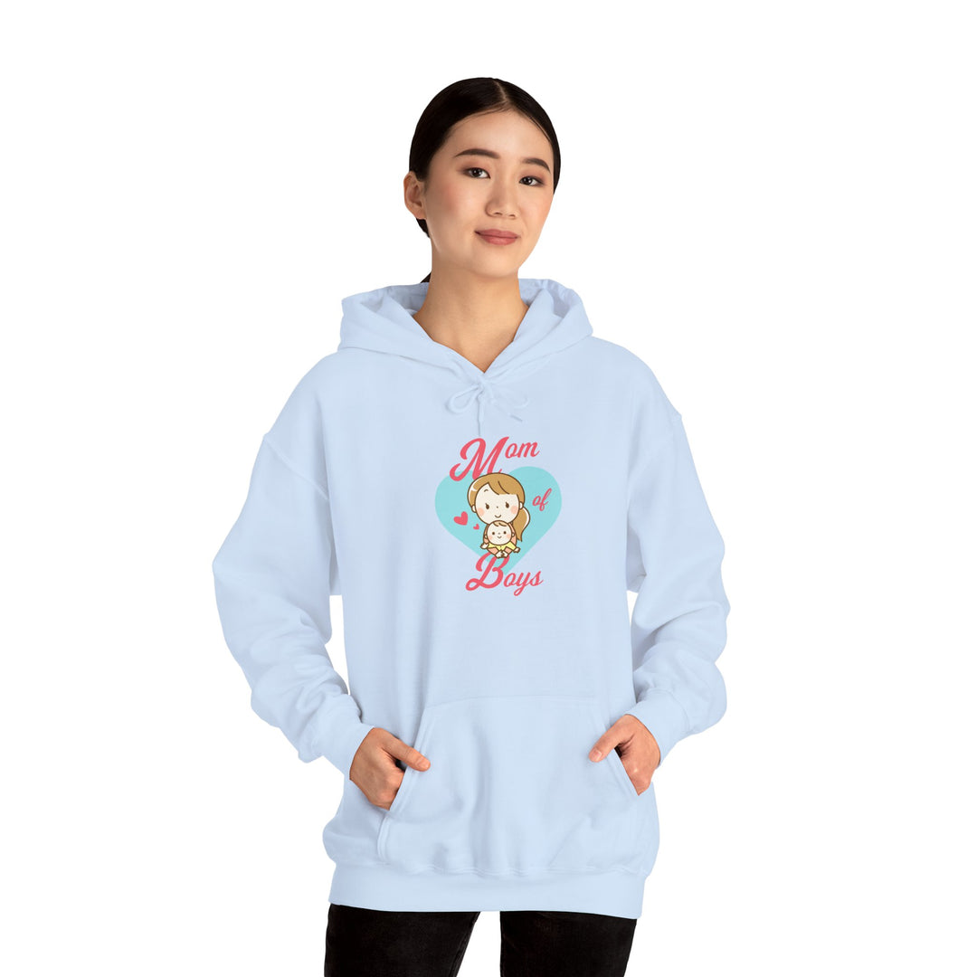 Mom's Unisex Hooded Sweatshirt - Mom of Boys Hoodie - Cute Graphic Hoodie for Mothers