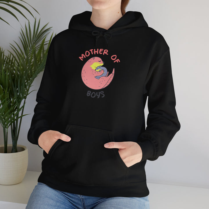 Mom's Unisex Hooded Sweatshirt - Mother of Boys Design