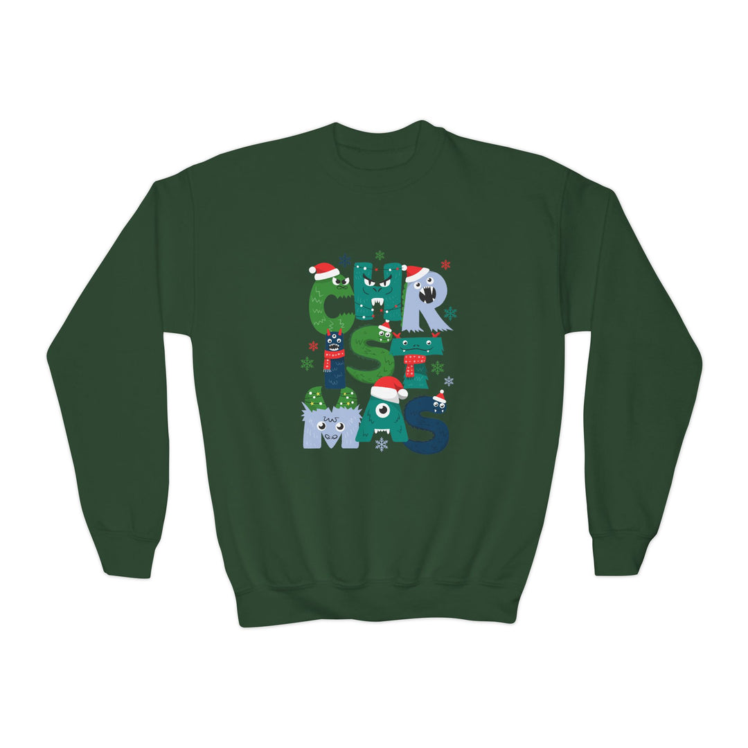 Kids Christmas Crewneck Sweatshirt – Colorful Holiday 'CHRISTMAS' Letter Design