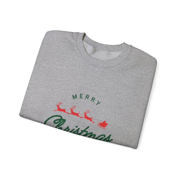 Christmas Crewneck Sweatshirt - 'Merry Christmas' Santa Sleigh Holiday Sweatshirt