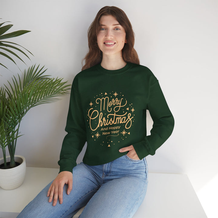 Merry Christmas Crewneck Sweatshirt — Gold Script Holiday Sweater