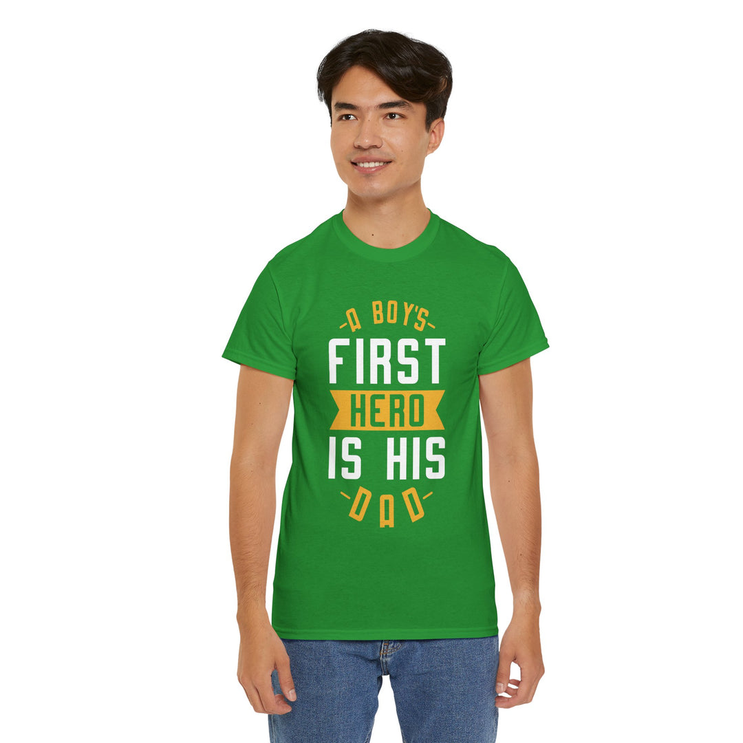 Dad's T-Shirt - A Boy's First Hero is His Dad Design