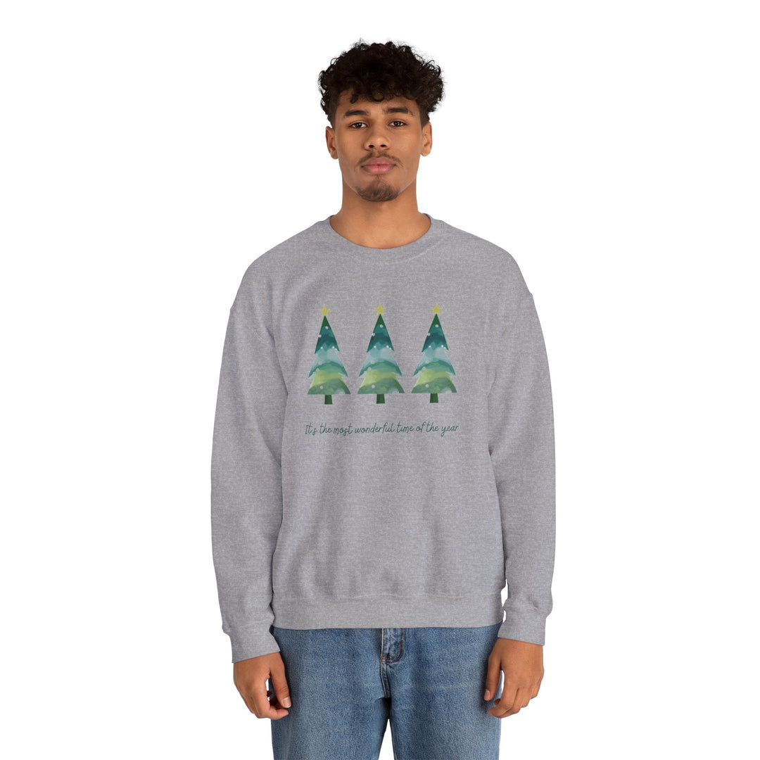 Christmas Tree Crewneck Sweatshirt — Cozy Holiday Trees Design