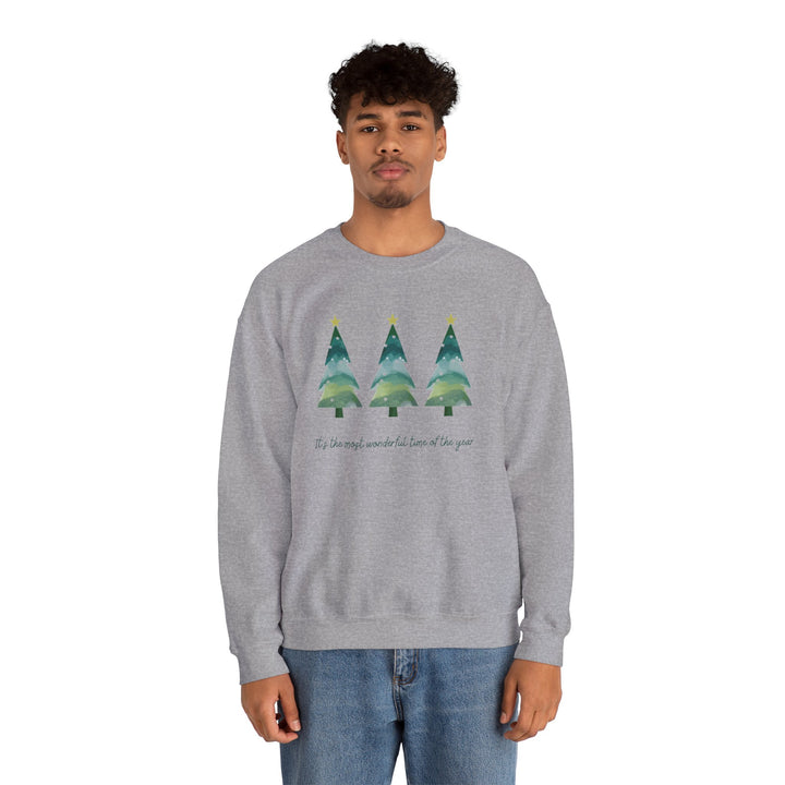 Christmas Tree Crewneck Sweatshirt — Cozy Holiday Trees Design
