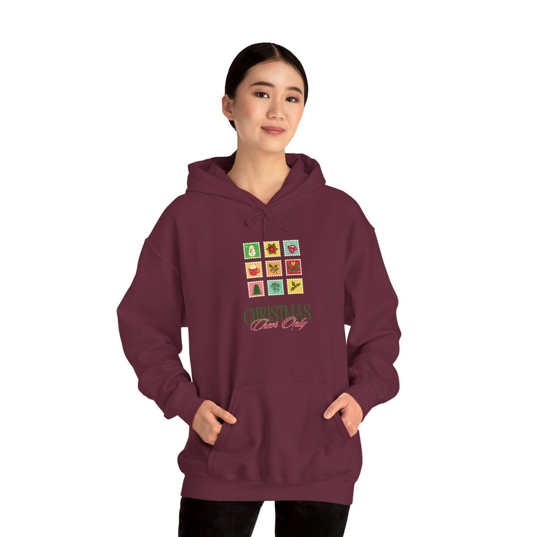 Christmas Cheer Hoodie — Festive Gift Icon Grid with "Christmas Every Day" Text