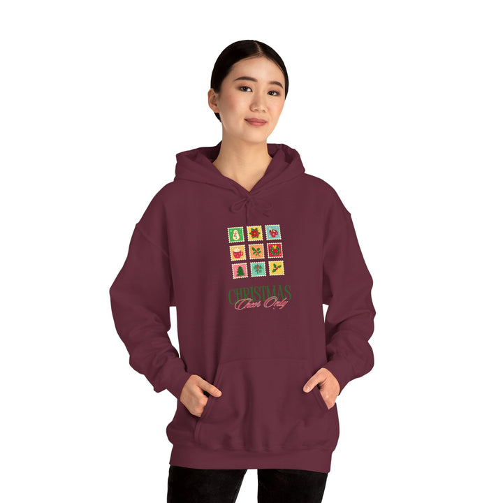 Christmas Cheer Hoodie — Festive Gift Icon Grid with "Christmas Every Day" Text
