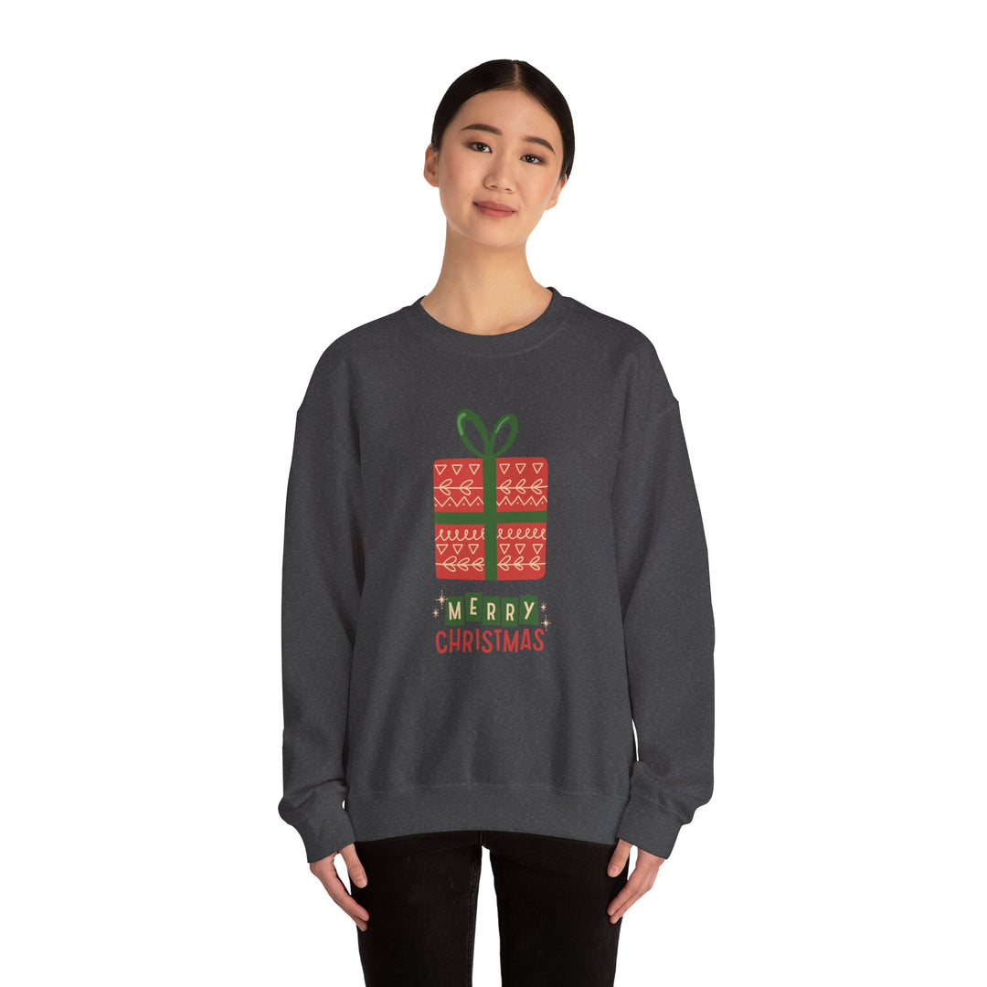 Christmas Present Sweatshirt – 'Merry Christmas' Holiday Crewneck