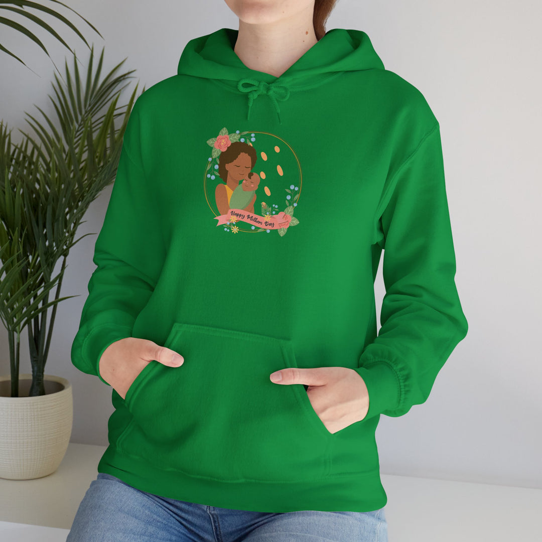 Mom's Unisex Hooded Sweatshirt - Happy Mother's Day - Cozy Floral Art Design