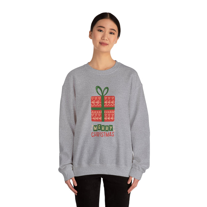 Christmas Present Sweatshirt – 'Merry Christmas' Holiday Crewneck