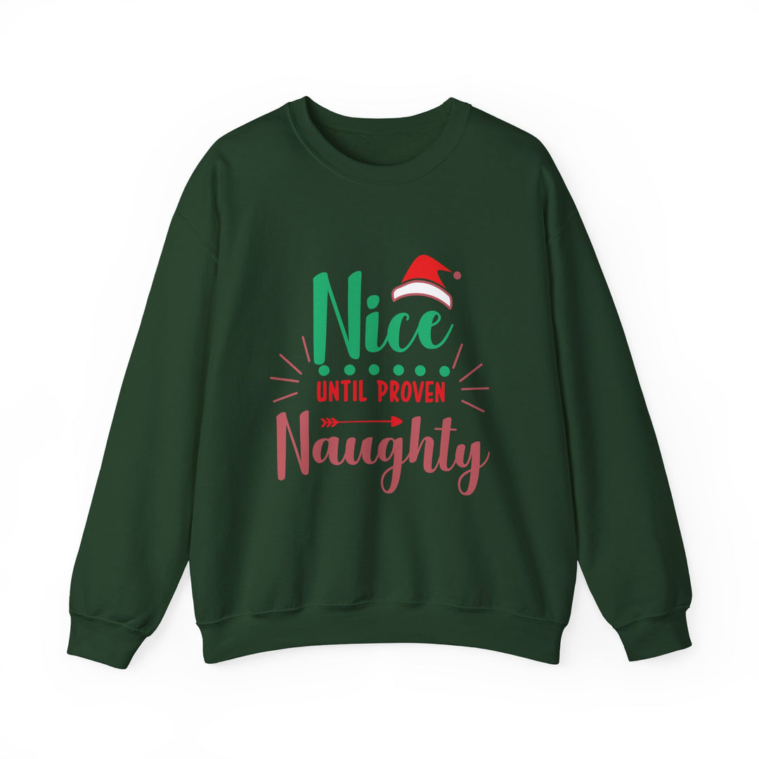 Christmas Sweatshirt “Nice Until Proven Naughty” Holiday Crewneck