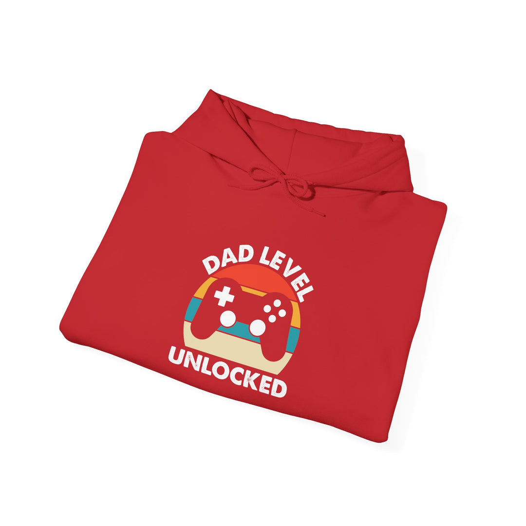 Dad’s Hooded Sweatshirt – Dad Level Unlocked Design