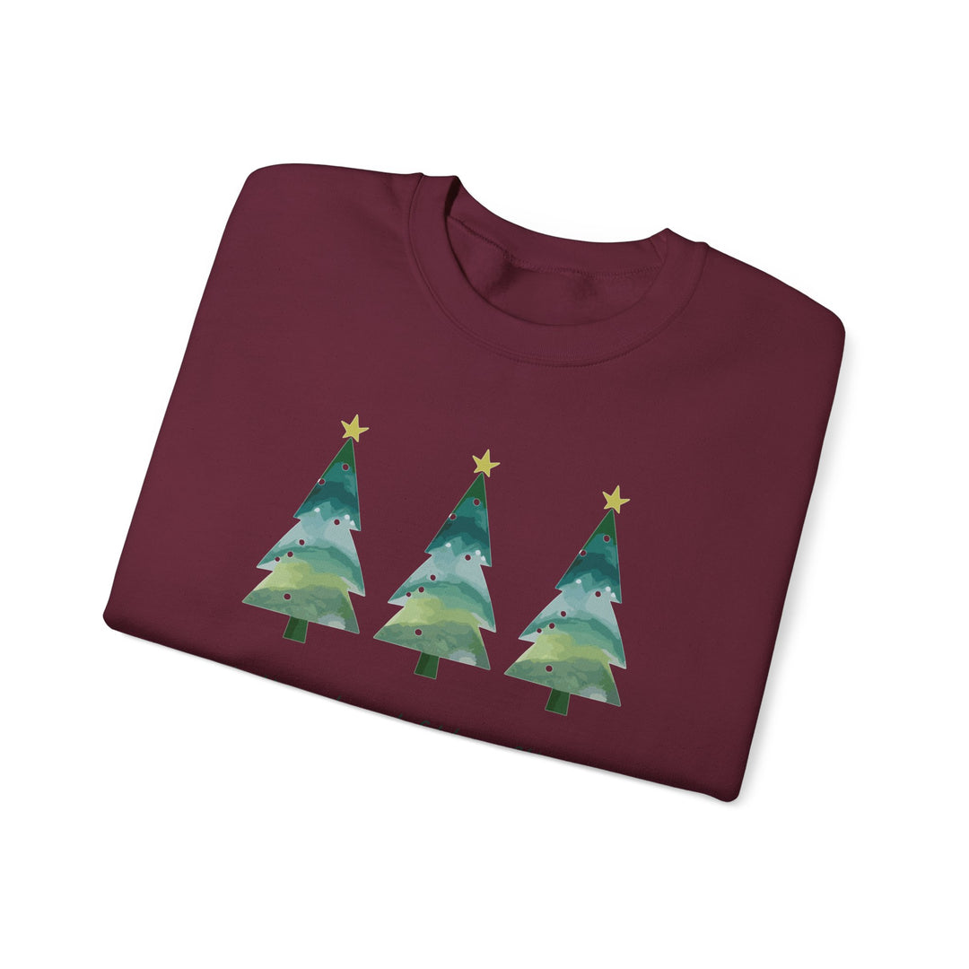 Christmas Tree Crewneck Sweatshirt — Cozy Holiday Trees Design