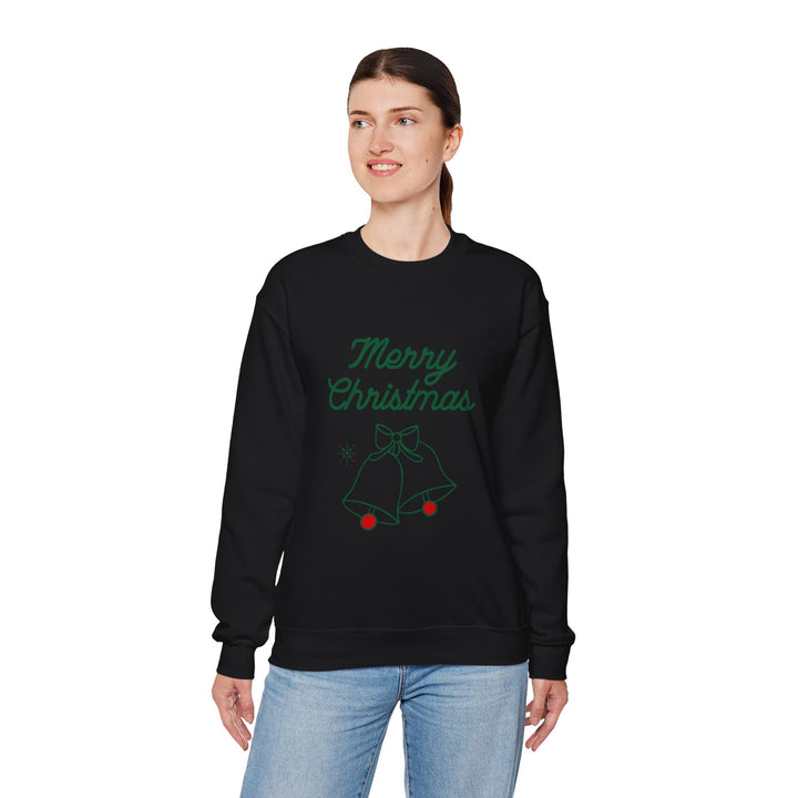 Christmas Crewneck Sweatshirt — “Merry Christmas” Bells Holiday Pullover