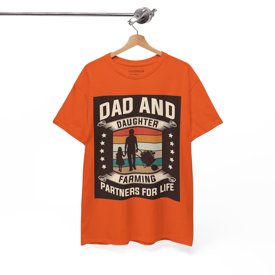 Dad's T-Shirt - Dad and Daughter Farming Partners For Life Design