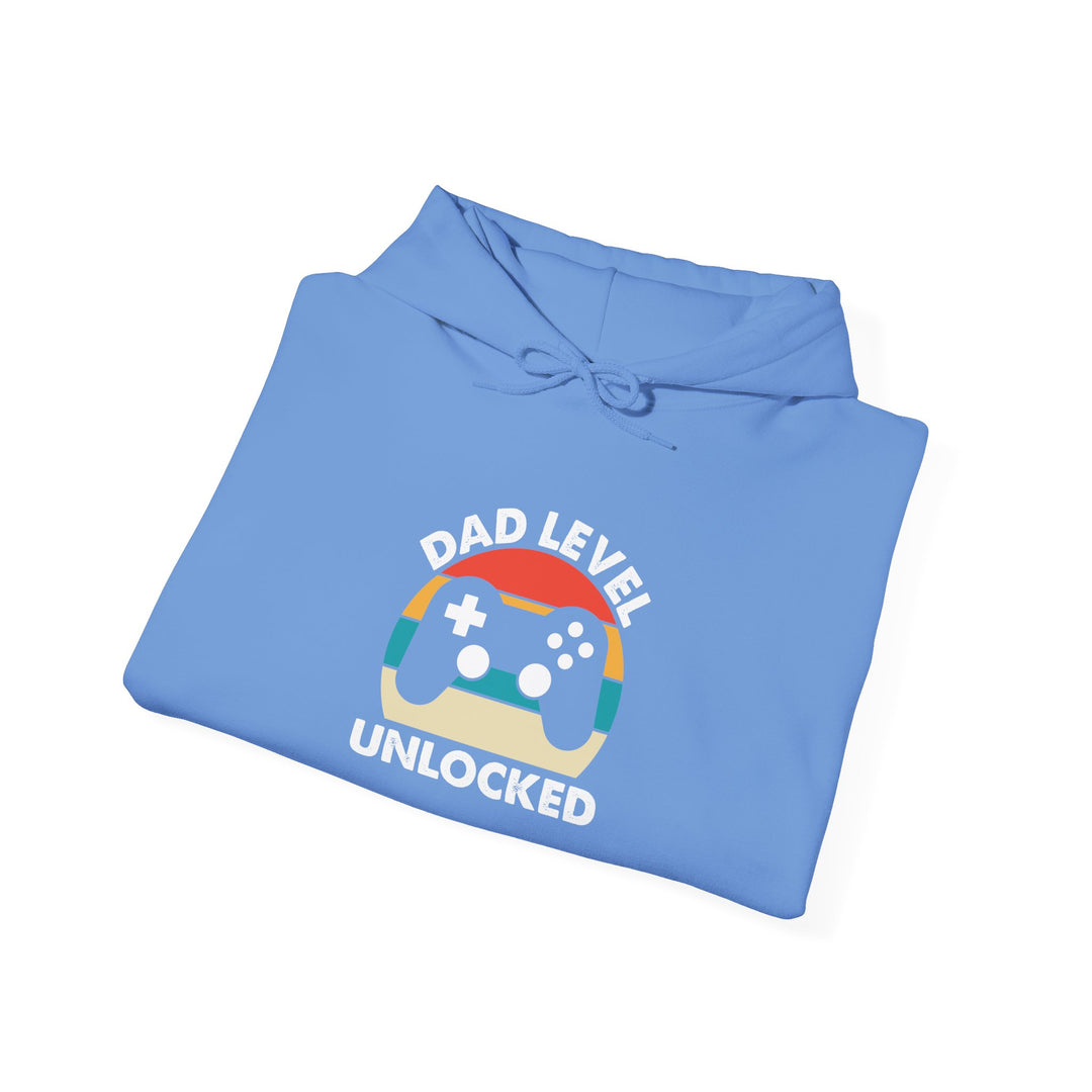 Dad’s Hooded Sweatshirt – Dad Level Unlocked Design