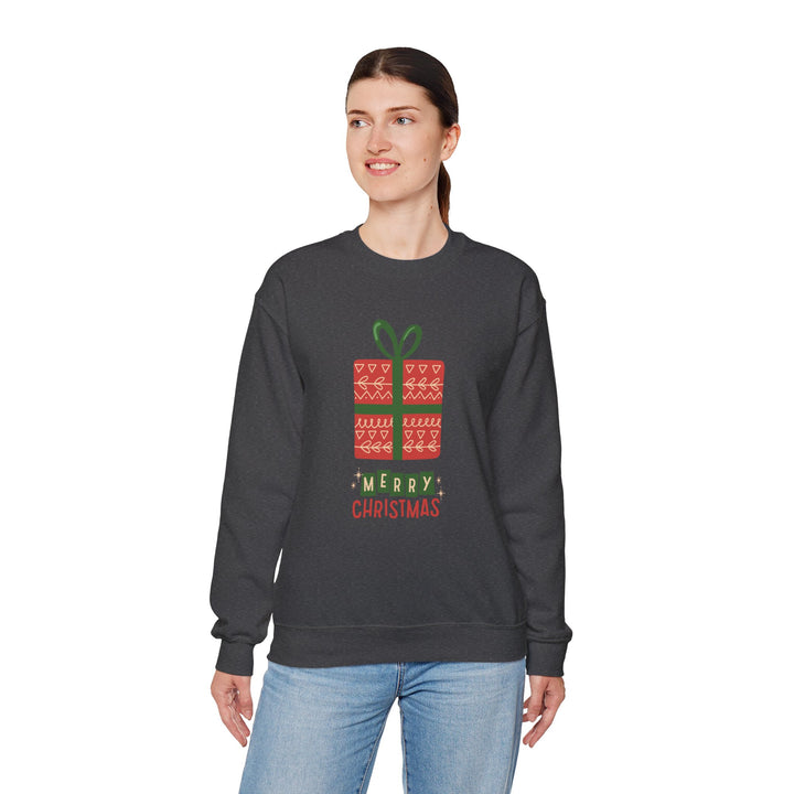 Christmas Present Sweatshirt – 'Merry Christmas' Holiday Crewneck