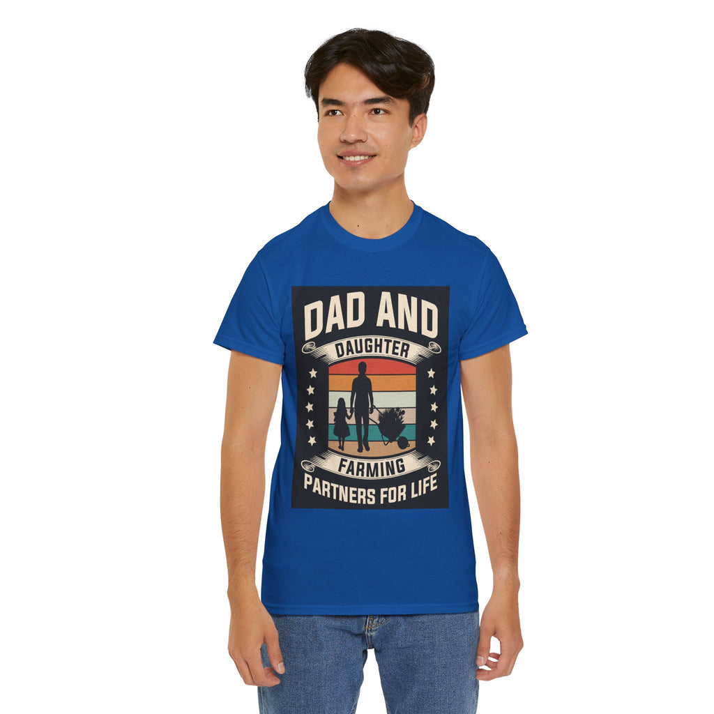 Dad's T-Shirt - Dad and Daughter Farming Partners For Life Design