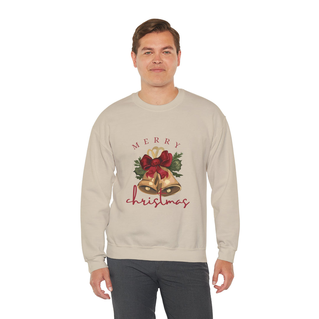 Christmas Bells Crewneck Sweatshirt — "Merry Christmas" Holiday Pullover